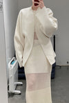SWAYING/KNIT See-Through Panel Sleeveless Dress SW22SSL05 Apricot PS49